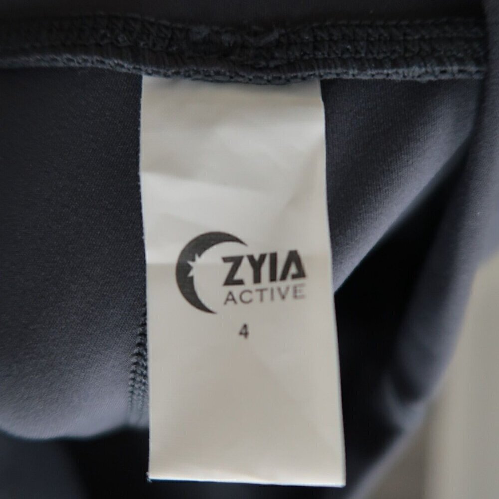 Zyia Active Storm Parallel Luxe Leggings Blue Gray Ribbed Workout Women's Size 4 - Picture 11 of 13